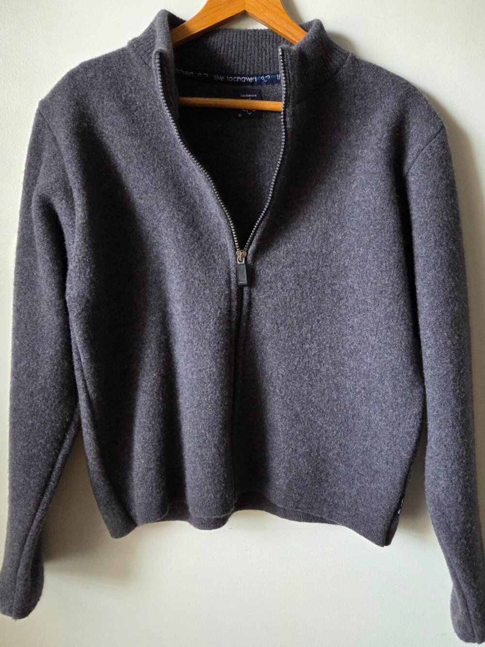 EUC LOCHAVEN OF SCOTLAND LAMBSWOOL THICK MOCKNECK ZIP UP SWEATER SIZE M WMNS